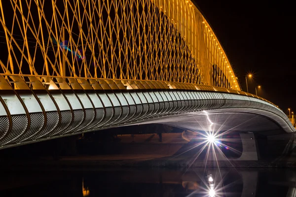 Night view of the Troja Bridge — Stock Photo, Image