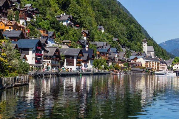 Hallstatt település megtekintése — Stock Fotó