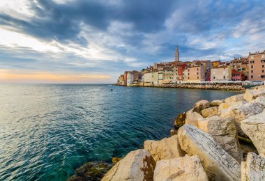 Rovinj, güzel gün batımı