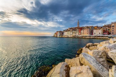Rovinj, güzel gün batımı
