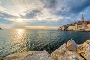 Rovinj, güzel gün batımı