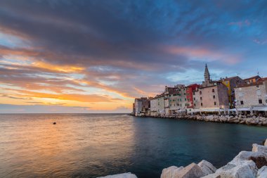 Rovinj, güzel gün batımı