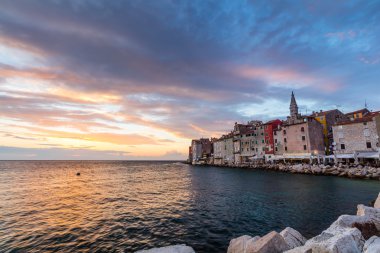 Rovinj, güzel gün batımı