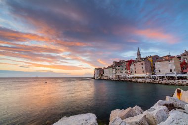 Rovinj, güzel gün batımı