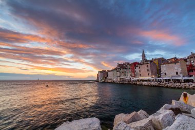 Rovinj, güzel gün batımı