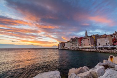 Rovinj, güzel gün batımı