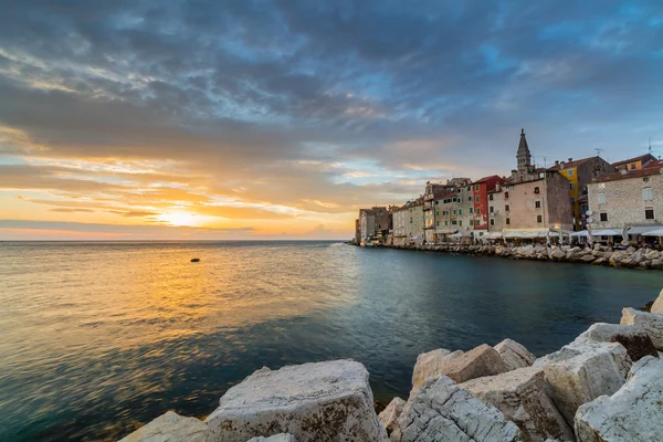 Krásný západ slunce v Rovinj — Stock fotografie