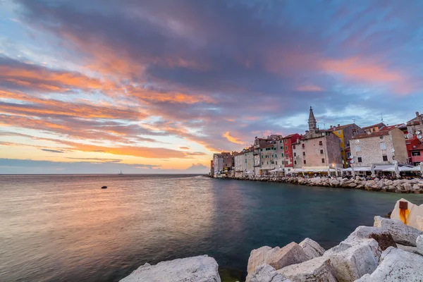 Krásný západ slunce v Rovinj — Stock fotografie