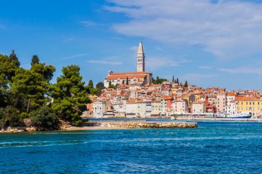 Panoramic view on old town Rovinj. clipart
