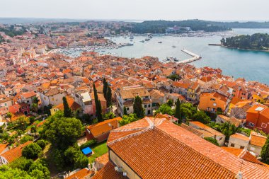 Aerial shoot of Old town Rovinj