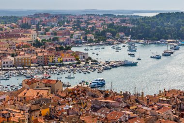 Aerial shoot of Old town Rovinj clipart