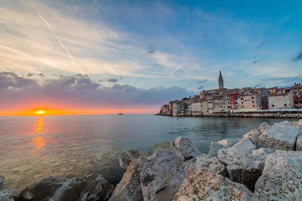 Krásné romantické staré město Rovinj — Stock fotografie