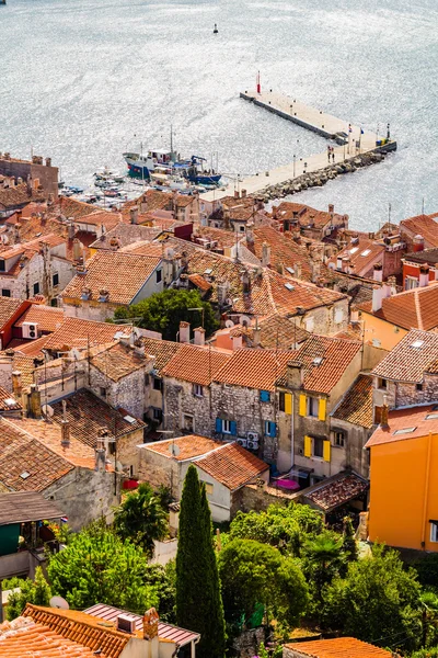 Aerial shoot of Old town Rovinj — Stock Photo, Image