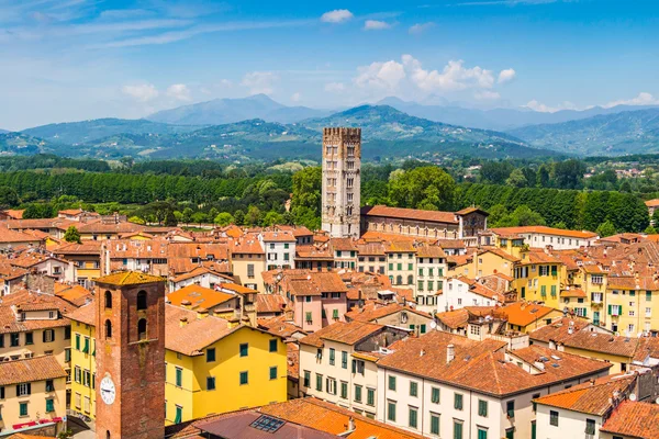 Visa över italienska staden Lucca — Stockfoto