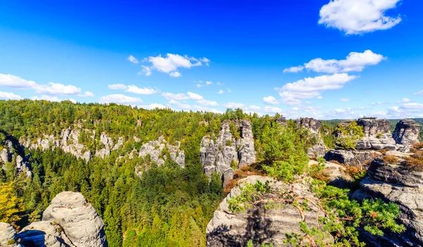Panorama with typical rock pinnacles — ストック写真