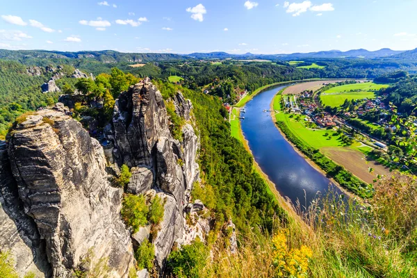 Vista desde el mirador de Bastei — Foto de Stock