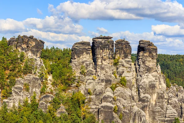 Panorama with typical rock pinnacles — Stock Fotó