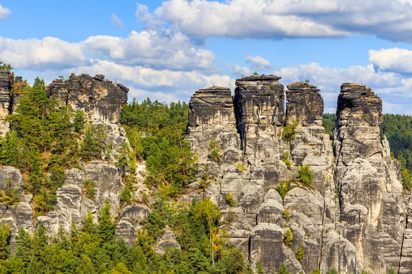 Panorama with typical rock pinnacles — Stock Fotó