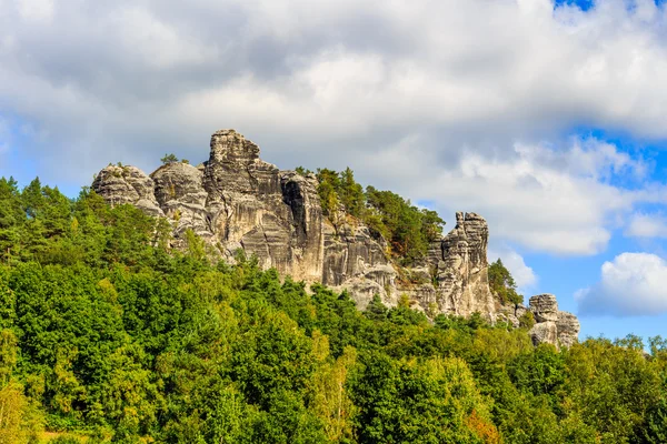 Panorama with typical rock pinnacles — ストック写真