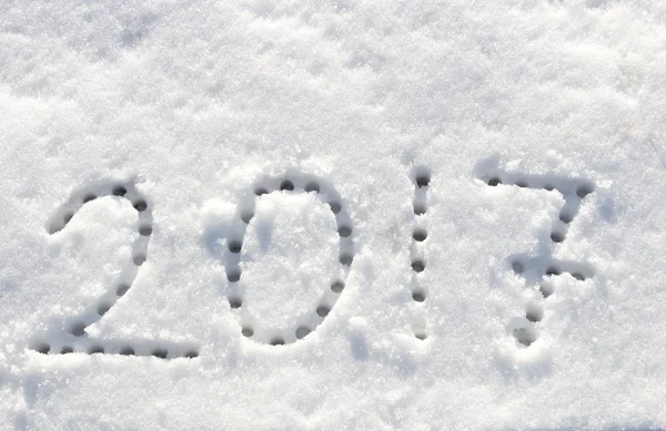 2017 in de sneeuw voor het nieuwe jaar en kerst — Stockfoto
