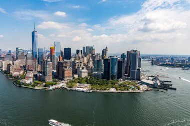 New York'ta bir helikopterden Manhattan'ın sayısı