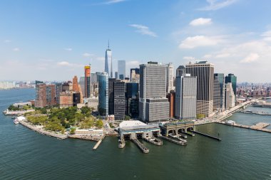 New York'ta bir helikopterden Manhattan'ın sayısı
