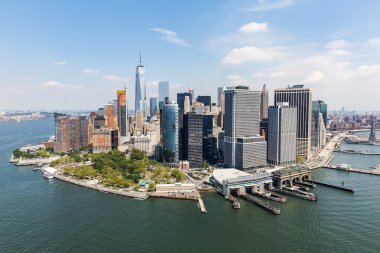 New York'ta bir helikopterden Manhattan'ın sayısı