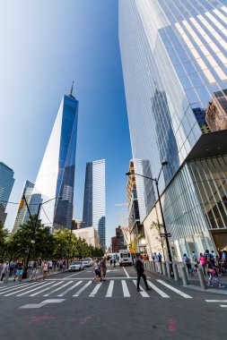Manhattan'daki Dört Dünya Ticaret Merkezi Gökdeleninin Manzarası