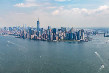 New York'ta bir helikopterden Manhattan'ın sayısı
