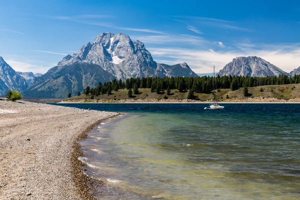 Jenny és Jackson tavak a Grand Teton nemzeti — Stock Fotó