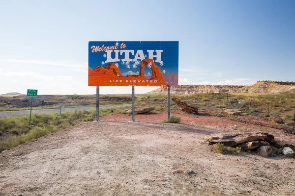 Bem-vindo ao sinal de Utah — Fotografia de Stock