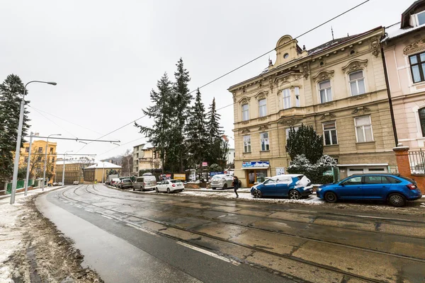 Vista exterior de edifícios famosos no centro da cidade de Brno — Fotografia de Stock