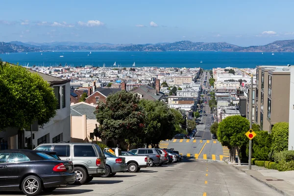 Uitzicht op de straat Manson in richting noorden in San Francisco — Stockfoto