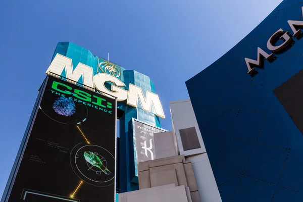 มุมมองภายนอกของ MGM Grand Casino บน Las Vegas Strip — ภาพถ่ายสต็อก