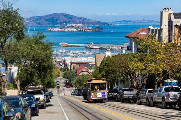 Uitzicht op de straat Hyde in richting noorden in San Francisco — Stockfoto