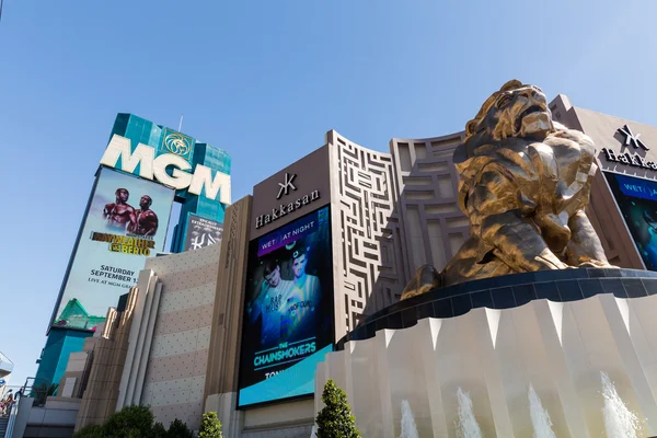 มุมมองภายนอกของ MGM Grand Casino บน Las Vegas Strip — ภาพถ่ายสต็อก