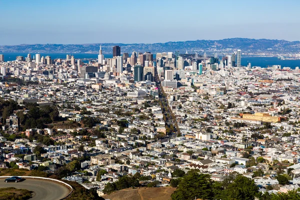São Francisco vista panorâmica de Twin Peaks — Fotografia de Stock