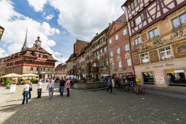 Çeşitli evlerde eski kasaba Stein am Rhein