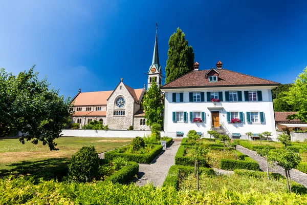 Exterieur uitzicht op de St. Sebastian Church of Wettingen — Stockfoto