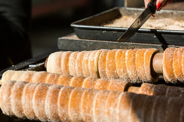 Varma och färska Trdelnik — Stockfoto