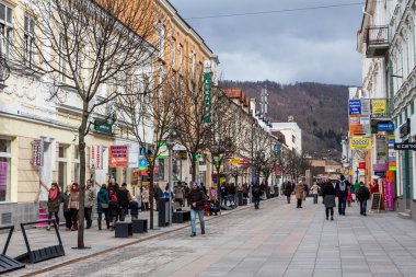 Zilina şehir merkezinde yaya bölgesi