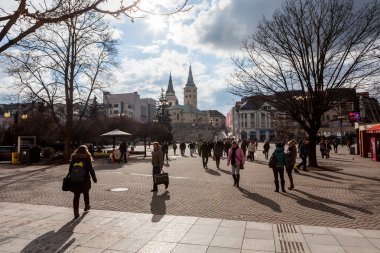Zilina şehir merkezinde ana kare