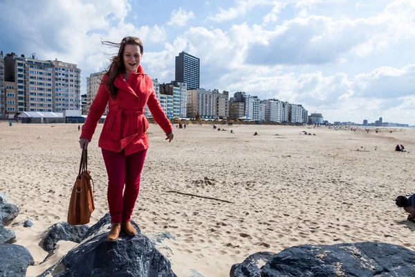 Model Jana in Oostende, Belgium — Stock Photo, Image