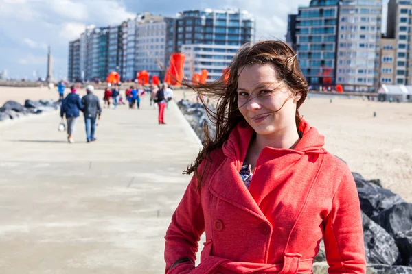 Model Jana in Oostende, Belgium — Stock Photo, Image