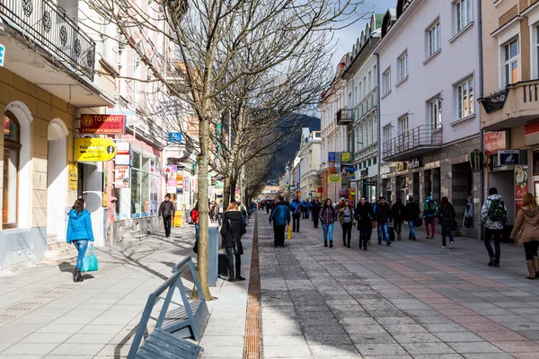 Gågata i centrala Zilina — Stockfoto