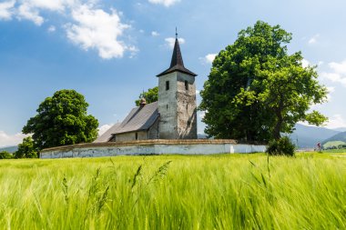 Ludrova Köyü yakınındaki Ruzomberok Slovakya Gotik Kilisesi