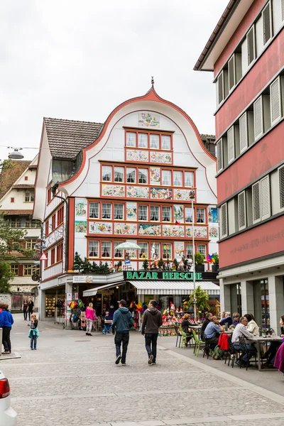 Appenzell, स्विट्जरलैंड के पुराने शहर भाग के दृश्य — स्टॉक फ़ोटो, इमेज