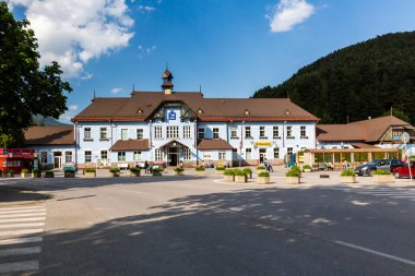 Ruzomberok, Slovakya'daki ana tren istasyonunun dış görünümü