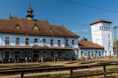 Ruzomberok, Slovakya'daki ana tren istasyonunun dış görünümü