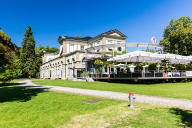 View of the Kurpark and the Casino of Baden, Switzerland clipart